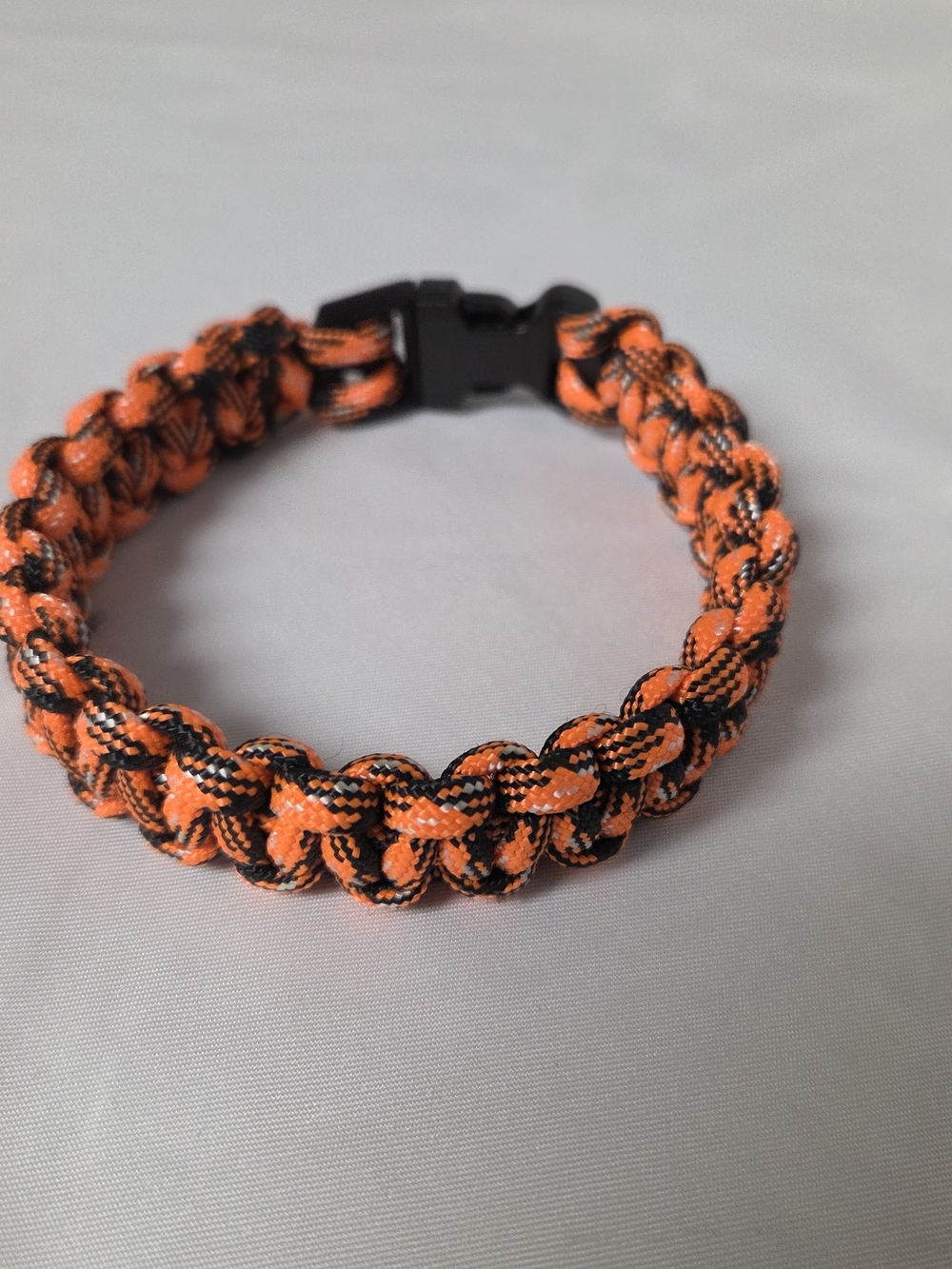 Handmade 9" Tactical Orange & Black Paracord Bracelet